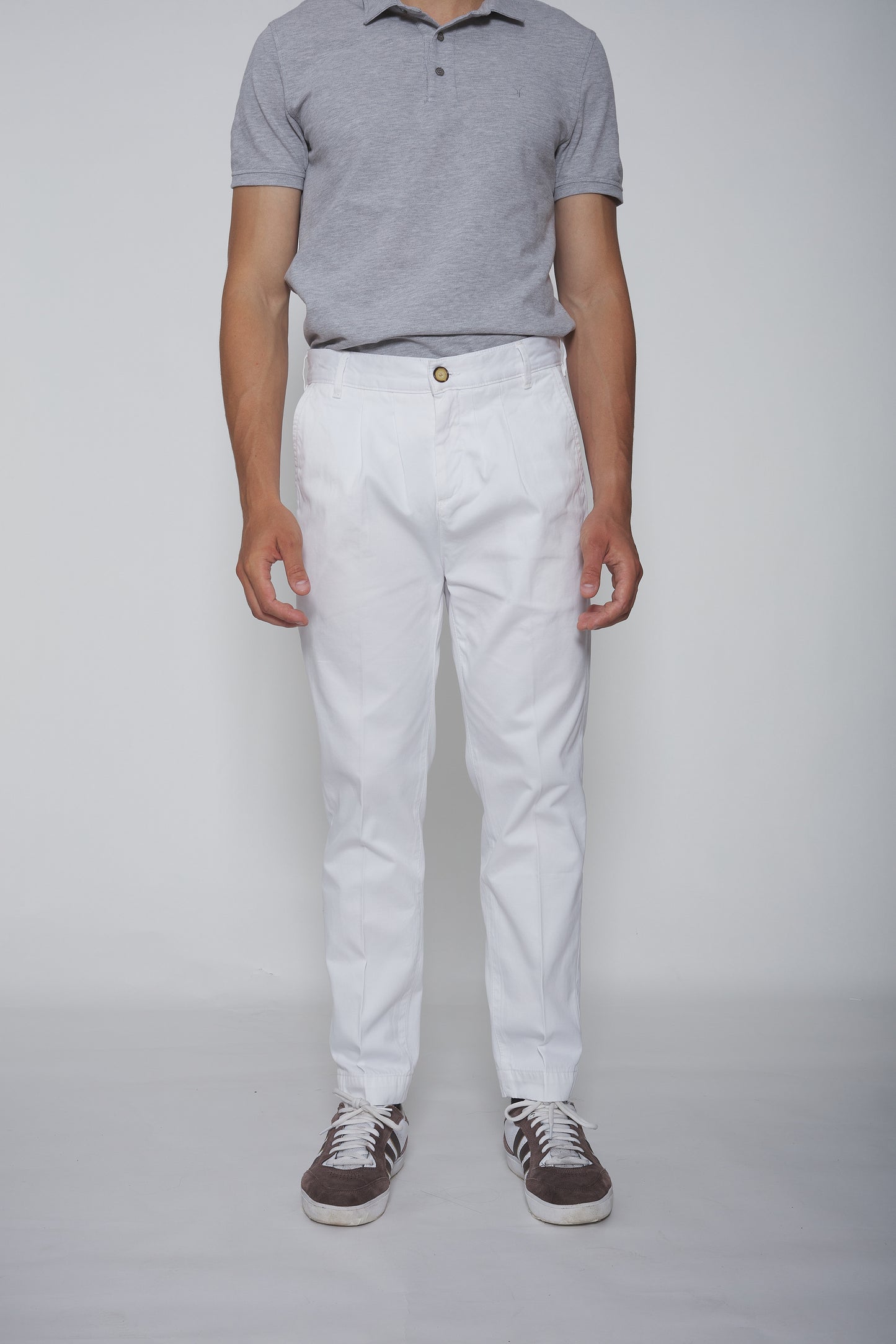 Pantalon Chino à pinces blanc