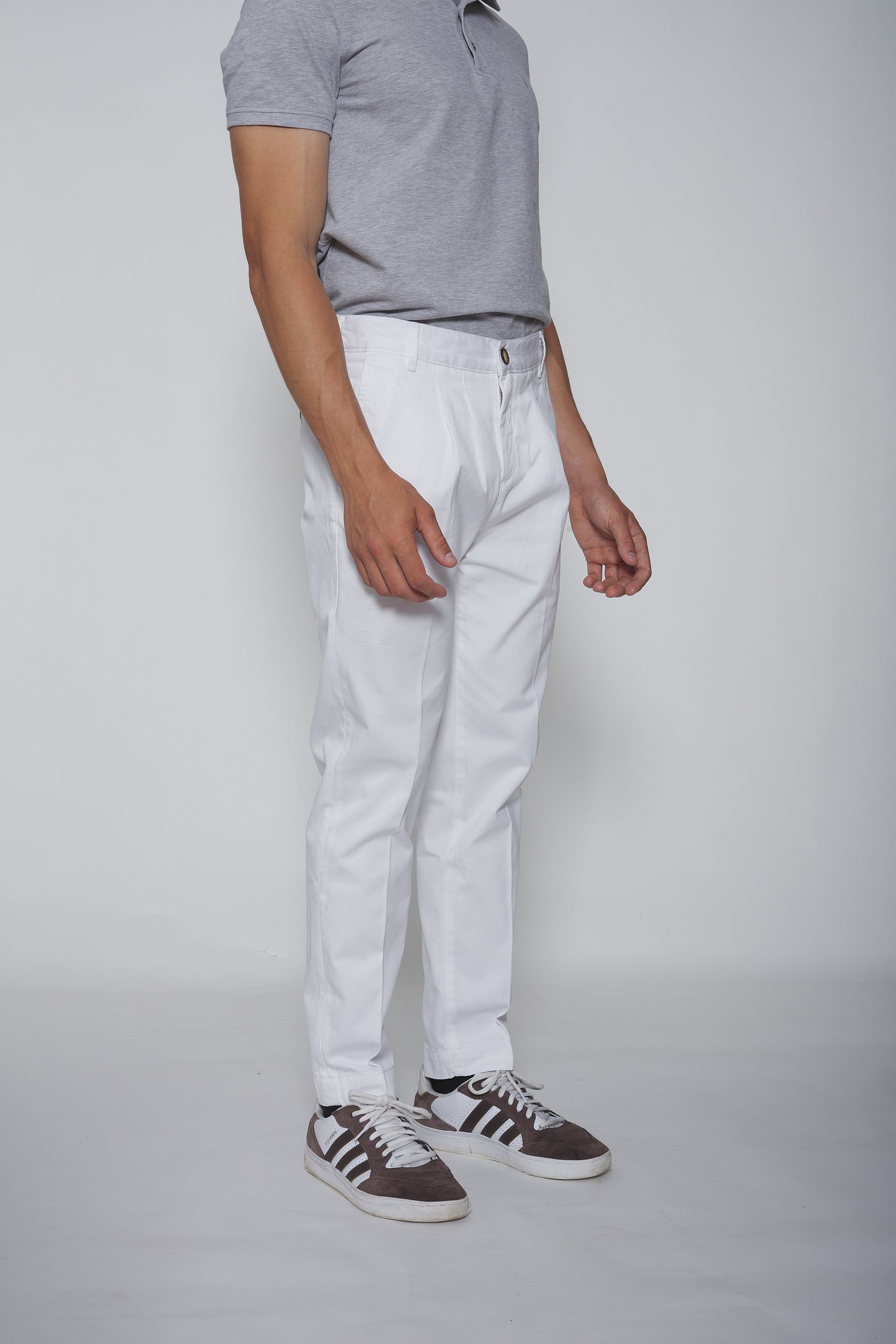 Pantalon Chino à pinces blanc