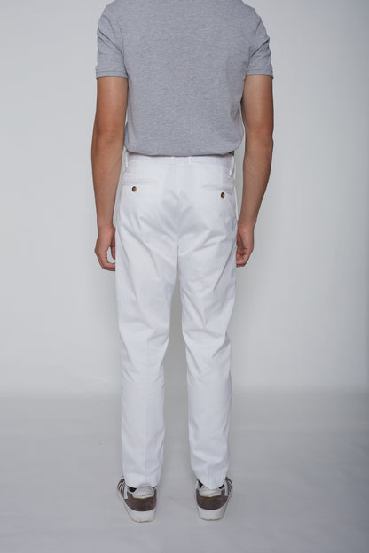 Pantalon Chino à pinces blanc