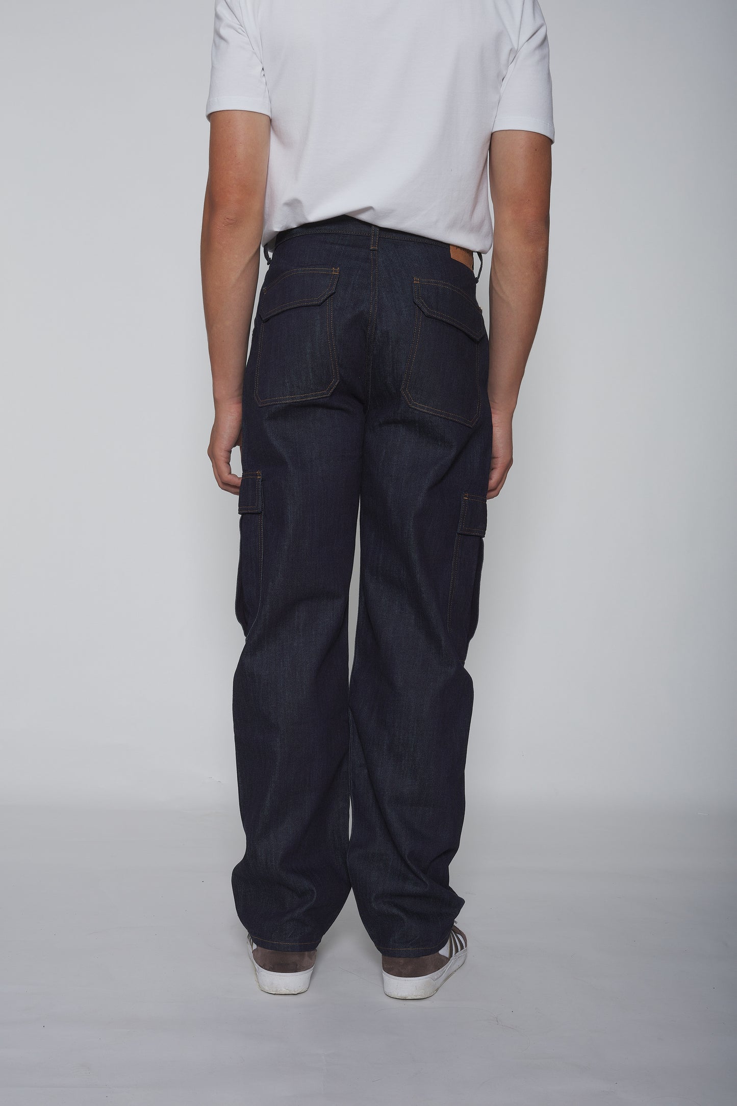 pantalon cargo jean bleu