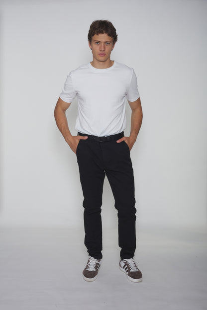 pantalon pince noir homme