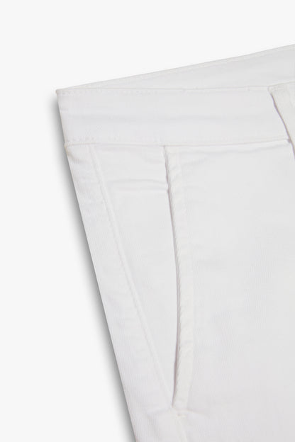 Pantalon à pinces en toile de coton blanc