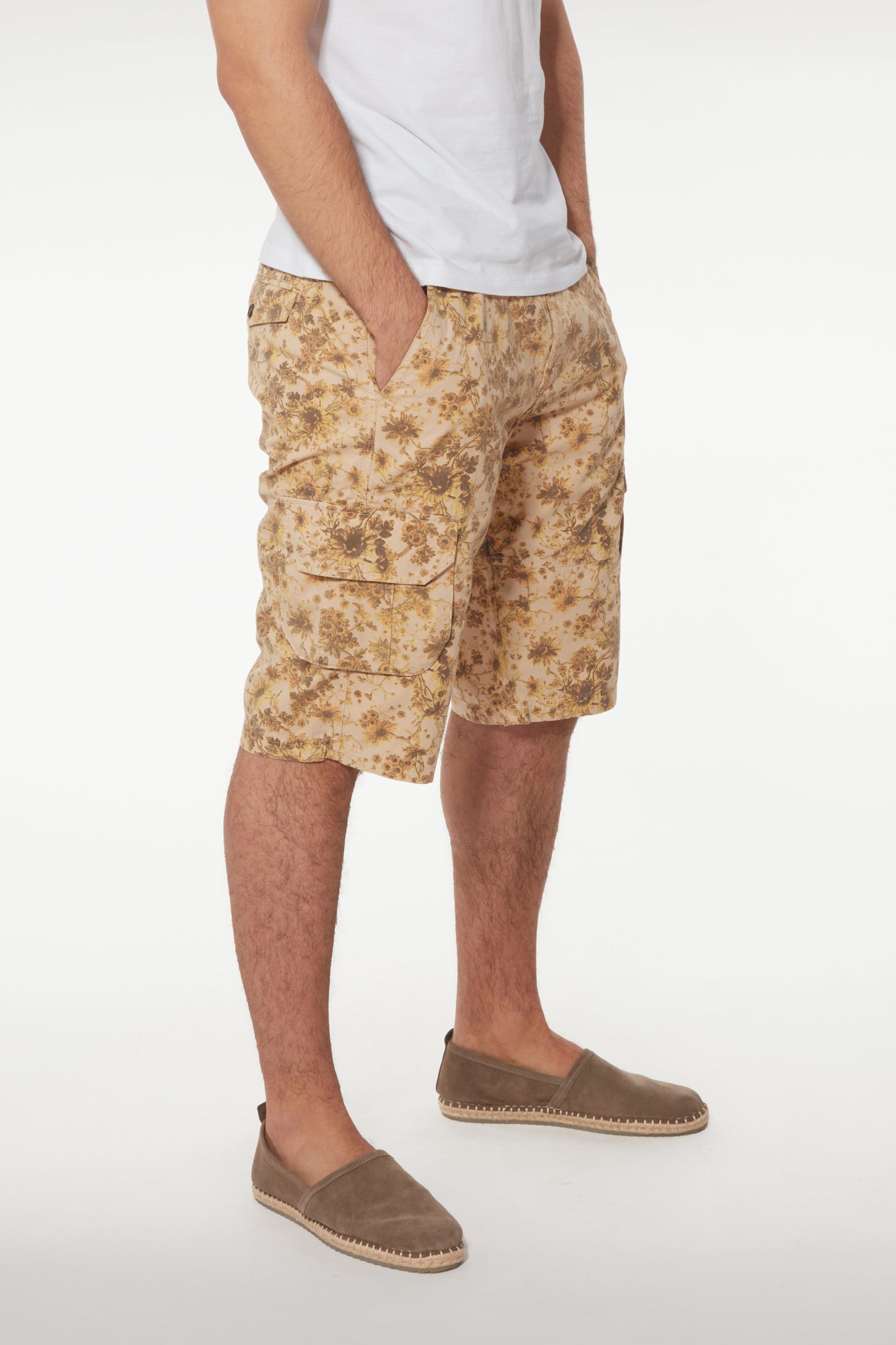 Short cargo coton à motif