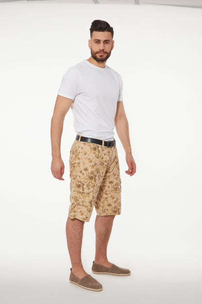 Short cargo coton à motif