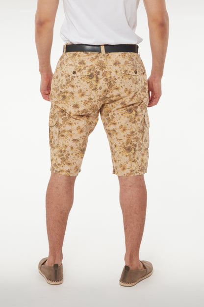 Short cargo coton à motif