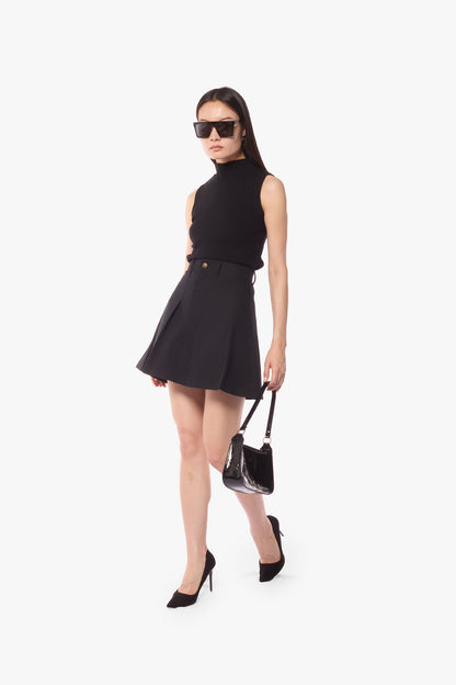 jupe noire courte - Jupe Livia noire évasée