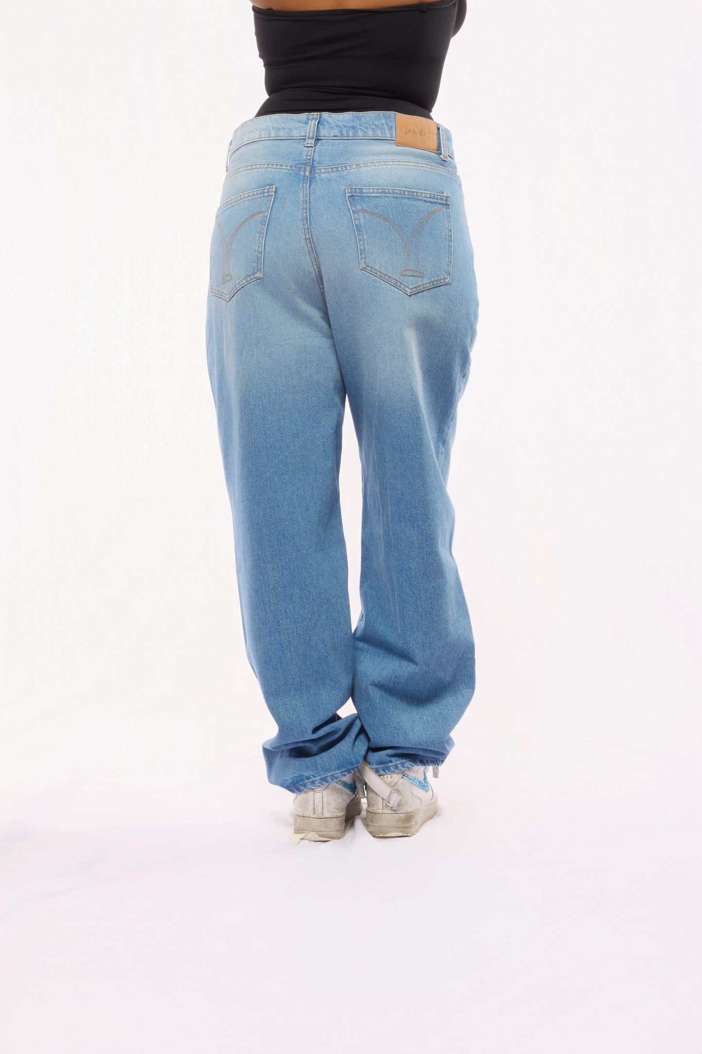 Jean Baggy Femme  Azur