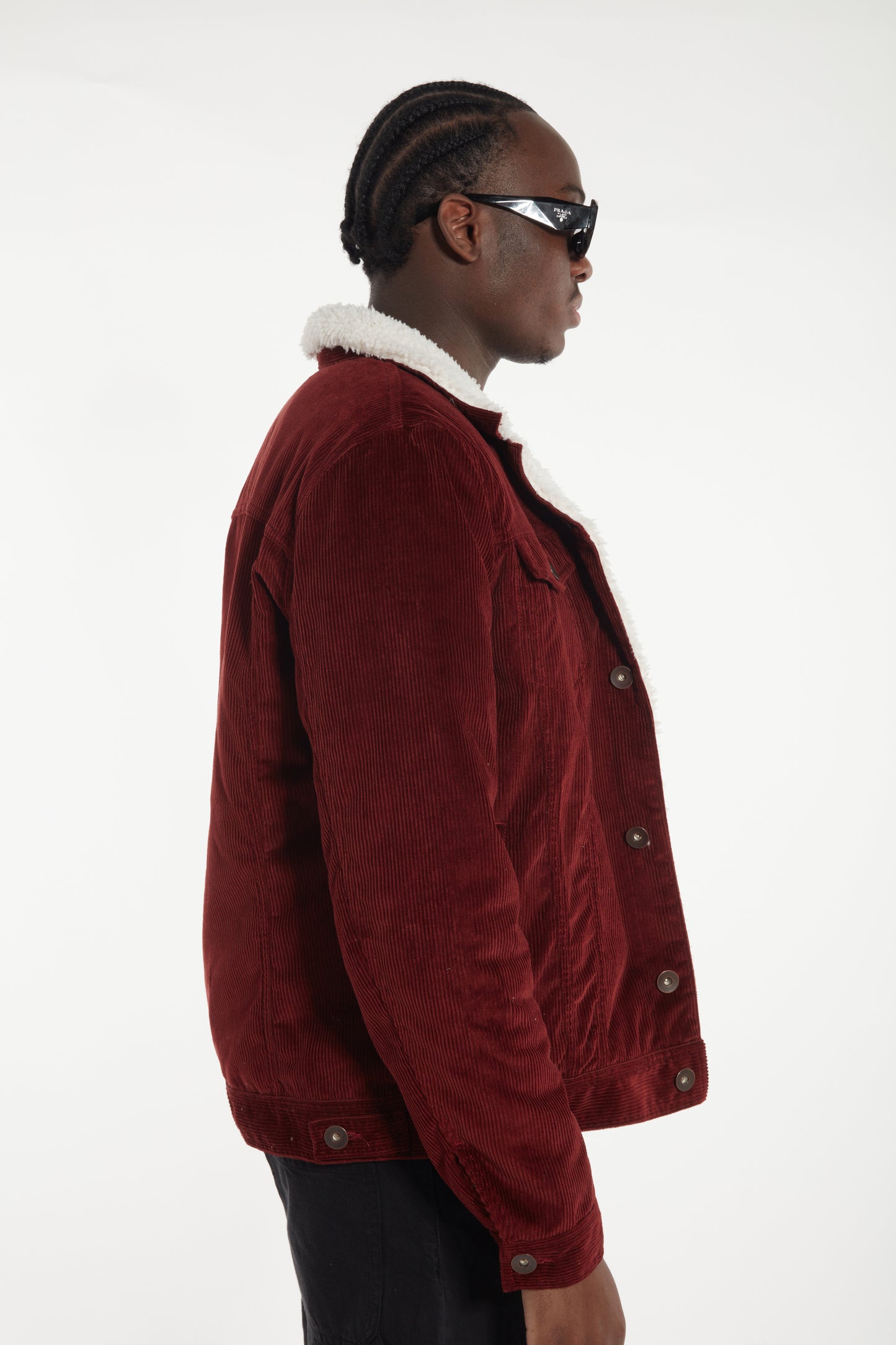 SHERPA BLOUSON VELOURS FOURRÉ BORDEAUX