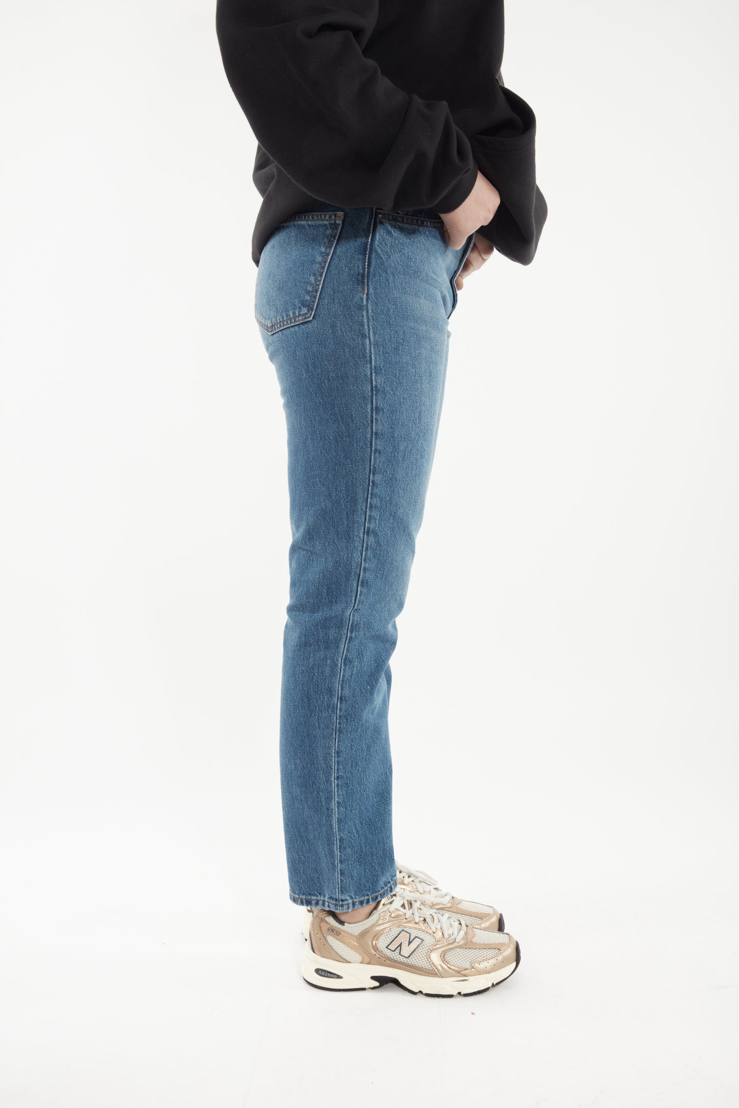 Jean Straight en original denim délavé