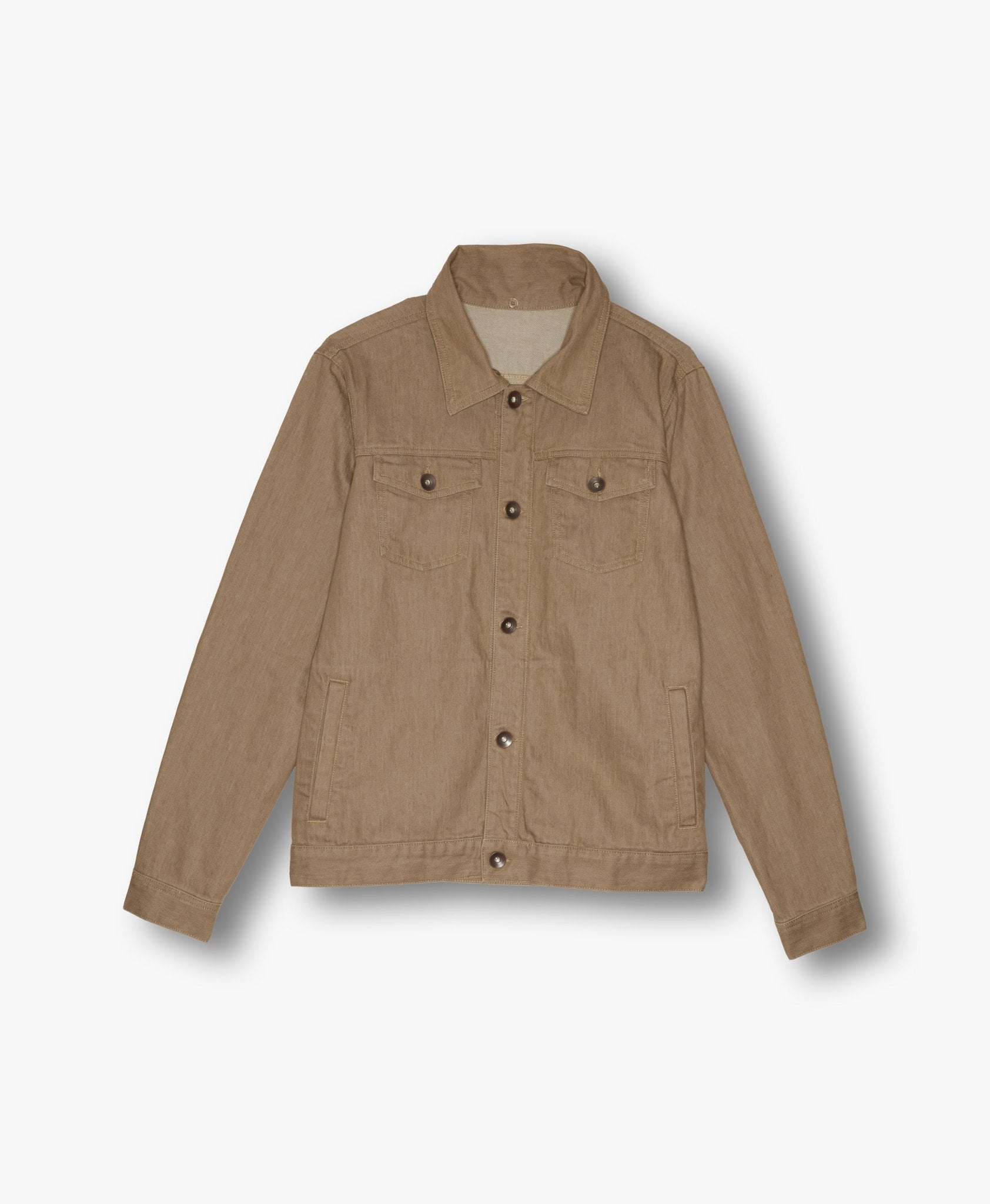 blouson à col denim marron