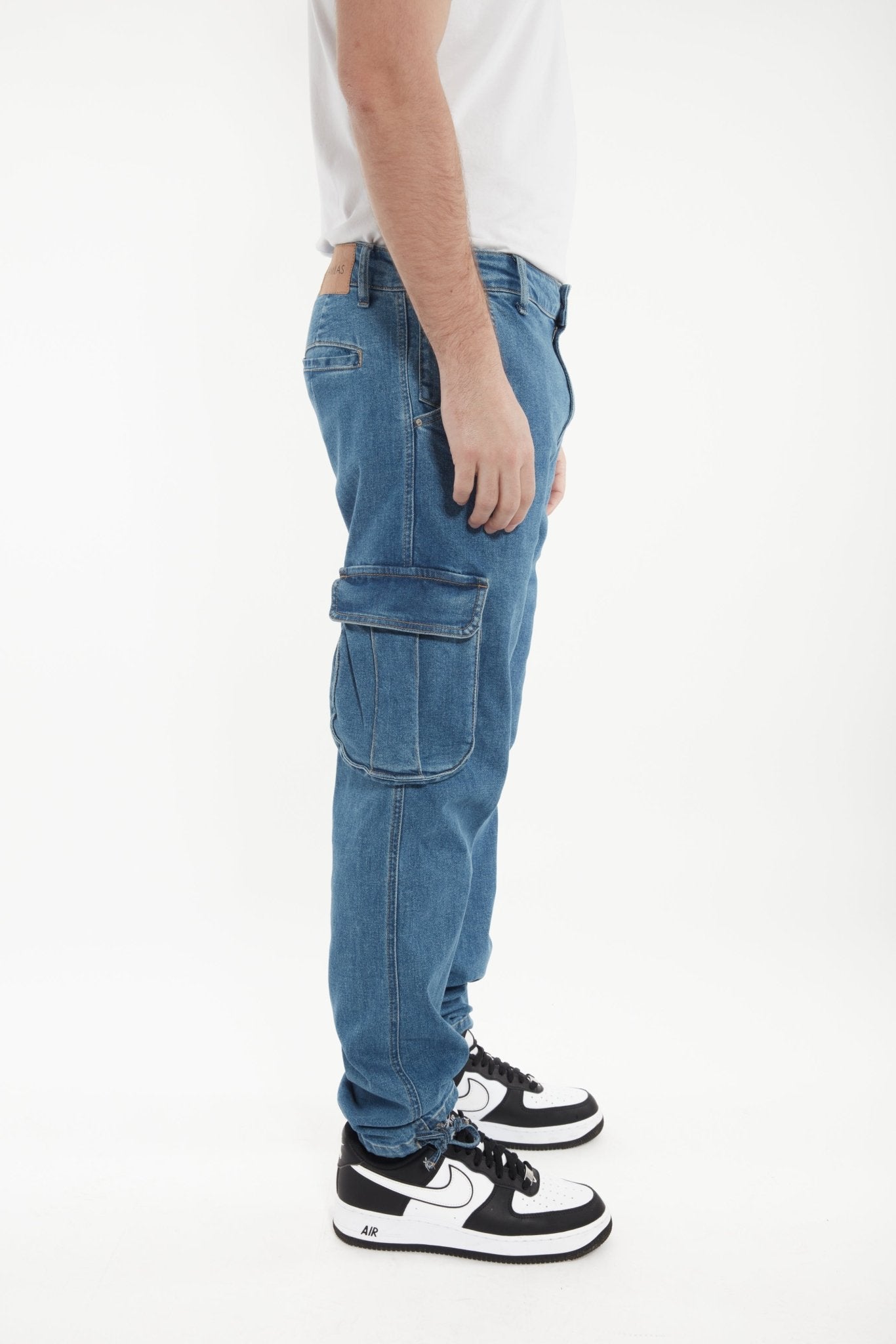 Cargo jean bleu foncé