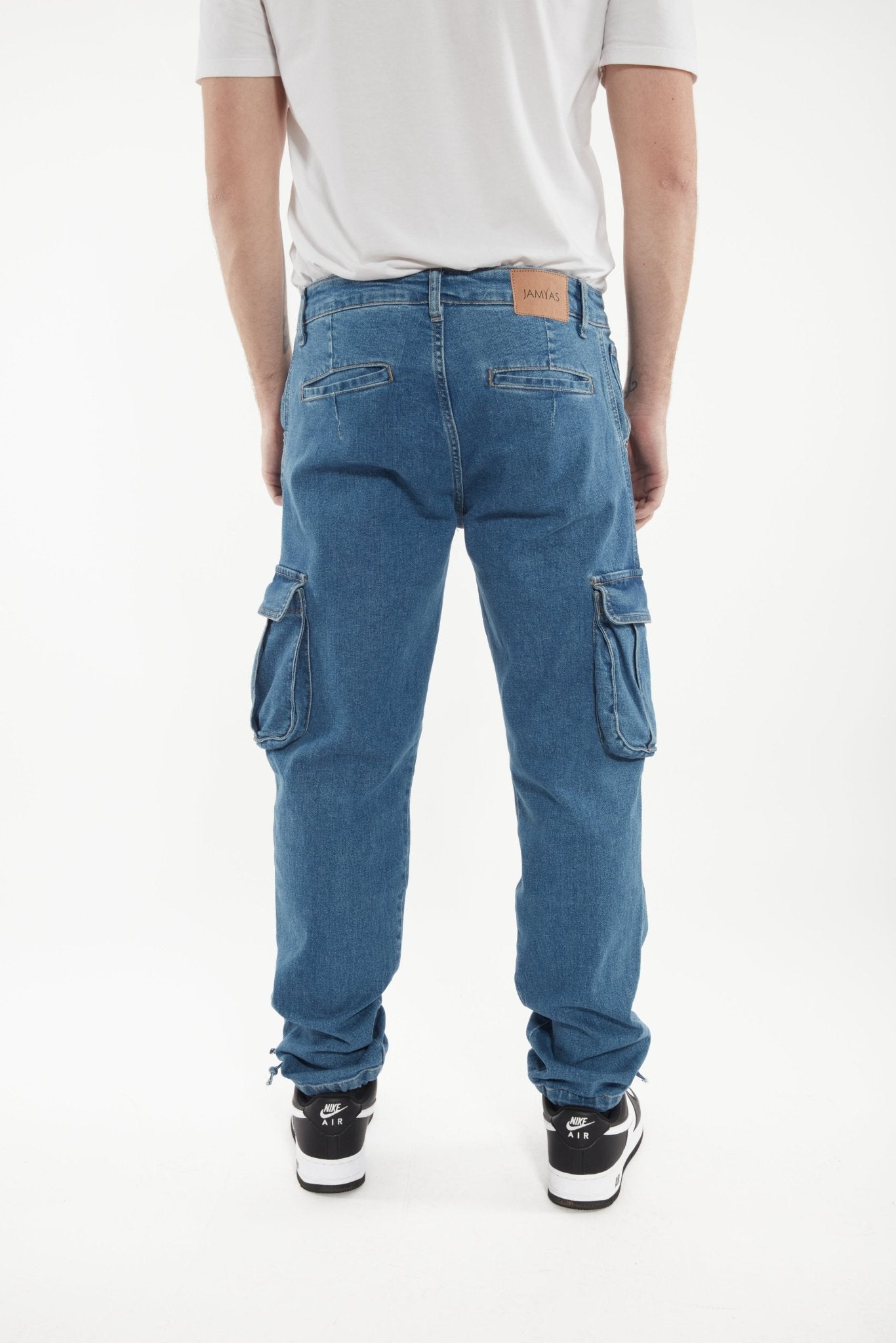 Cargo jean bleu foncé