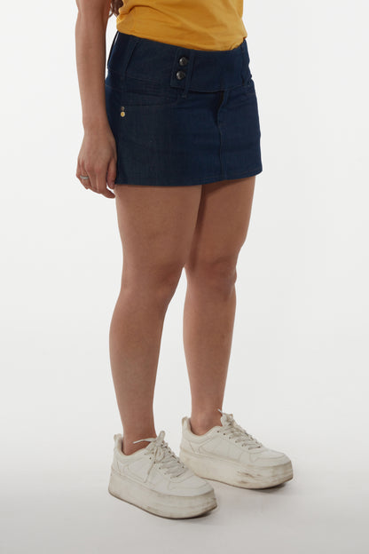 Jupe courte brut à boutons latéraux - Jamyas