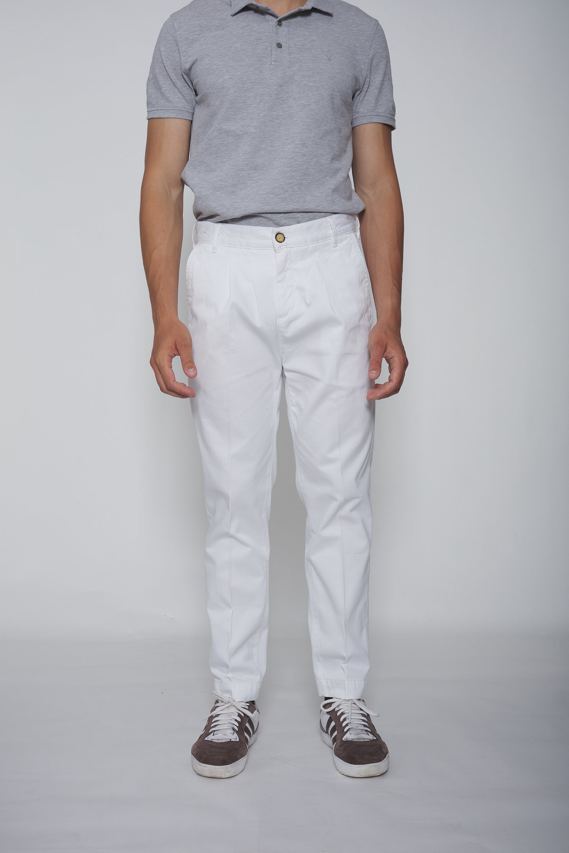Pantalon Chino à pinces blanc - Jamyas