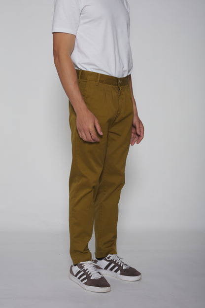 Pantalon chino en toile de coton vert olive - Jamyas