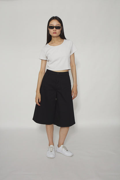 JUPE CULOTTE Bermuda Style baggy noir - Jamyas