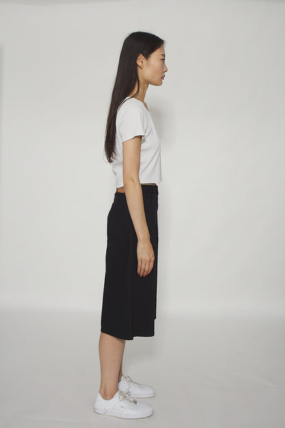 JUPE CULOTTE Bermuda Style baggy noir - Jamyas